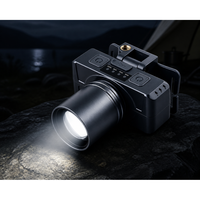 Linterna Frontal LED XJ-608 con Zoom Telescópico, 50 W, 3000 mAh, Recargable Tipo-C, Haz de Luz de 200-500 m para Camping y Senderismo