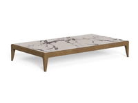 Table basse d'extérieur rectangulaire moderne minimaliste en teck massif de style nordique, résistante aux intempéries, pour salon - Grande taille - Vente chaude