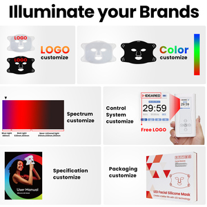 Masker Wajah terapi kecantikan wajah, lampu merah silikon Led kelas medis - Product Image 6