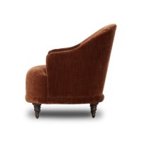 Fauteuil individuel moderne de luxe en velours marron rouille, capitonné, design, pour salon, hall d'hôtel, club, mobilier de salon