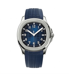 Montre mécanique, boîtier en acier argenté, bracelet en caoutchouc noir, montre-bracelet analogique, affichage de la date - Product Image 3
