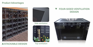 Terrario in PVC per Foresta Pluviale con Porta Magnetica, Gabbia per Allevamento Impilabile, <span class=keywords><strong>Habitat</strong></span> per Rettili, Vendita Diretta dalla Fabbrica - Product Image 6