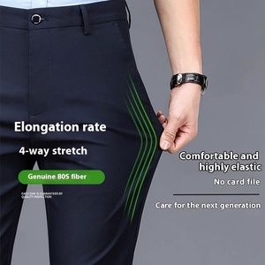 <span class=keywords><strong>Pantaloni</strong></span> eleganti Slim Fit da <span class=keywords><strong>uomo</strong></span> <span class=keywords><strong>Casual</strong></span> da lavoro piatti anteriori leggeri senza rughe <span class=keywords><strong>pantaloni</strong></span> eleganti <span class=keywords><strong>elasticizzati</strong></span> - Product Image 4