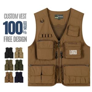 Gilet de pêche sur mesure de haute qualité, fabrication en usine, gilet multi-poches, vêtements de tir, veste sans manches pour homme - Product Image 1