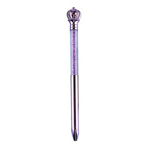 Crown Top Glitter Quicksand Twist Metal <b>Ballpoint</b> <b>Pen</b>, Bling Floating Sequins Decorative <b>Pen</b> Custom Logo for Girls Student Gift - Product Image 3