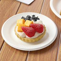 Assiettes de base pour gâteaux en pulpe de bagasse de canne à sucre biodégradable et jetable, 6, 7 et 8 pouces, écologiques, pour fêtes d'anniversaire, vaisselle personnalisable