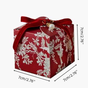 Wedding Candy Chocolate Paper Folding Decorations <b>Box</b> with Ribbon Favor Gifts Guest <b>Party</b> Packages Recycled - Product Image 3