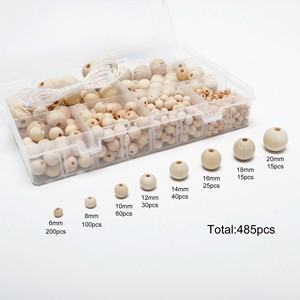 ACASA ARTO 12080 485pcs Various Sizes Round Natural Wood <b>Color</b> Wooden <b>Beads</b> for Jewelry Making DIY - Product Image 3