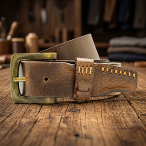 Cinturón de Cuero 100% Vacuno para Hombre, Estilo Vintage, Hebilla de Acero Rectangular, Resistente, Duradero e Impermeable, Gran Venta - Product Image 2
