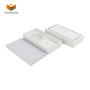 Custom Packing Accommodate All Sizes Phone White Cardboard Paper Glossy Laminated Mobile Phone Empty Package Box For Iphone