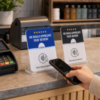 Étiquette RFID en acrylique personnalisée, étanche, avec puce NTAG213, 13,56 MHz, mini-étiquette NFC pour les commentaires Google Shop et le contrôle d'accès