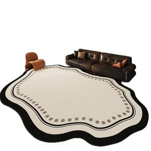 Tappeto decorativo da soggiorno in stile moderno antiscivolo con motivo geometrico di forma speciale in velluto di cristallo 10mm di spessore - Product Image 5