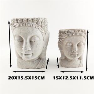 Maceta con forma <span class=keywords><strong>de</strong></span> cabeza para jardín, maceta <span class=keywords><strong>de</strong></span> cemento con diseño <span class=keywords><strong>de</strong></span> Buda, maceta para cabeza africana - Product Image 6