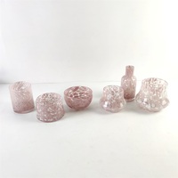 Bougeoir rond en verre, en forme de points roses, à la mode, pot et diffuseur de couleur