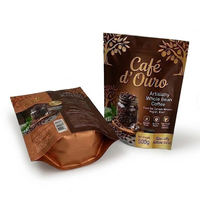 Sachet d'emballage personnalisé mat imprimé avec valve de dégazage, refermable à fermeture éclair, en aluminium et Mylar, pour 500g de café en poudre