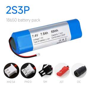 WHOLESALE Custom 7.4V 7500mAh 2S3P 18650 Li-ion <b>Battery</b> Pack for Swimming Pool Vacuum Cleaner <b>Rechargeable</b> <b>Battery</b> - Product Image 2