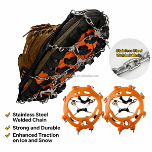 Crampons antidérapants à 24 pointes en acier inoxydable et silicone pour hommes et femmes, pour la marche sur la <span class=keywords><strong>neige</strong></span>, la randonnée, la marche, le jogging, la pêche SEOCHP1 - Product Image 4