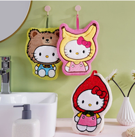 Cartoon Fruit Coral Fleece Child Quick-Dry Thick Absorbent Lint Free Embroidered Hand Towels Hanging Kitchen Bathroom