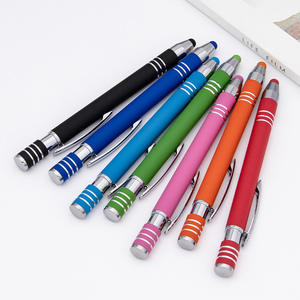 Promotion Stylos à bille en métal tactile d'écran en caoutchouc souple de haute qualité Stylet en aluminium personnalisé Stylo à bille pour l'école - Product Image 4