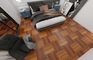 Carreaux de porcelaine rouges modernes style <span class=keywords><strong>parquet</strong></span>, motif puzzle artistique Versailles, 800x800mm, épaisseur 10mm, <span class=keywords><strong>pour</strong></span> revêtement de sol de <span class=keywords><strong>salon</strong></span>, villa, hôtel - Product Image 5