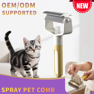 Brosse démêlante électrique antistatique pour animaux de compagnie avec pulvérisation fine, rechargeable, pour chats et chiens, outil anti-chute de poils, vente en gros - Product Image 1