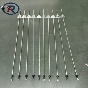 Poteau en acier à ressort de 110 cm, recouvert de rouge, avec isolateur supérieur en plastique / Poteau en acier à ressort galvanisé pour clôture électrique - Product Image 4