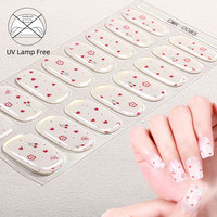 Usine OEM Mix Fleurs 22 bandes Blue Ice Flora 100% Real Polish Uv Harden Free Gel Nail Stickers