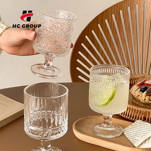 Calici goffrati ad alto aspetto 200ML tazza di gelato verticale a strisce da Dessert <span class=keywords><strong>bicchiere</strong></span> di vino - Product Image 1