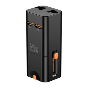 25W GaN Universal Travel <b>Adapter</b> Mini Lipstick Size International <b>Plug</b> Converter with 2 <b>USB</b>-<b>C</b> PD Fast Charging - Product Image 3