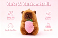Porte-clés en peluche Capybara, jouet en peluche doux, pendentif porte-clés, breloque personnalisée en peluche avec fruits