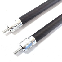 Mât télescopique en fibre de carbone pour pare-soleil, tube rond en fibre de carbone de 30 mm, 2 m