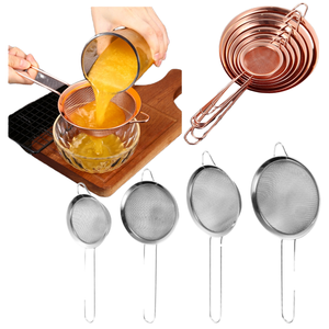 Fábrica Direta Food Grade Cozinha 8CM Aço Inoxidável Malha Filtro Plástico Metal Cozinha Ferramenta Colander & Coador - Product Image 2