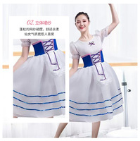 Robe de tutu de ballet romantique professionnelle pour femmes, robe de ballet longue en tulle blanc, costume de scène, tenue de danse de ballerine