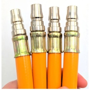 Tuyau de gonflage de pneus à double tête avec valve à rotation rapide pour camionnette, gonflage rapide, en acier au carbone, orange - Product Image 1