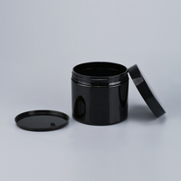 Bocaux ronds en plastique noir personnalisés, contenants en PET pour aliments, poudre de protéines, boîtes de conserve, bouteilles de voyage en PET, bocaux de rangement