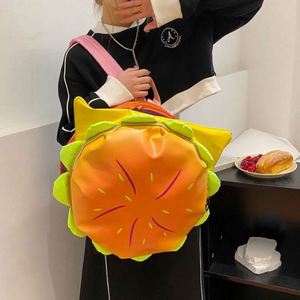 Bolso Bandolera Divertido con Diseño Original de Hamburguesa de Queso, Mochila Casual Creativa de Dibujos Animados para Mujer, Material PU con Cierre - Product Image 3