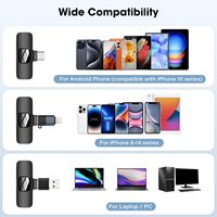 Microfono Lavalier Professionale Wireless Ipercardioide a Condensatore Doppio Rosa per iPhone Type-C Lightning con Cancellazione del Rumore 2.4G