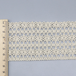 Bej streç pamuk tığ dantel Trim elbiseler DIY zanaat dikiş | Yumuşak elastik işlemeli kenar toplu toptan - Product Image 5
