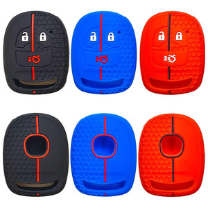 Pour Changan Yidong CS55 <span class=keywords><strong>Auchan</strong></span> X7 Zhishang X Yuexiang V7 Housse de clé de voiture en silicone à motif nid d'abeille à 3 boutons droits - Product Image 5