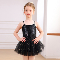 Justaucorps de ballet pour enfants filles, robe tutu à paillettes, bretelles spaghetti, tulle arc-en-ciel, spandex, pour spectacle de danse sur scène
