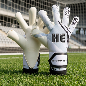 ถุงมือผู้รักษาประตูมืออาชีพ ฝ่ามือด้านหน้าแบบเปียกและแห้ง  ยางลาเท็กซ์ด้านหลัง  พิมพ์ลายแบบซับลิเมชั่น  สายรัดแบบถอดได้  ปรับแต่งได้ - Product Image 3