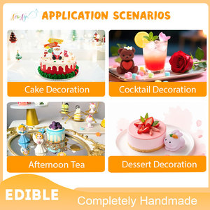 Snowman Cây giáng sinh hình handmade đường 3D Bánh toppers Nhà cung cấp món tráng miệng <span class=keywords><strong>cupcake</strong></span> trang trí ăn được - Product Image 4