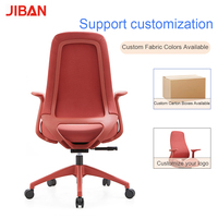 Chaise de bureau moderne en maille réglable avec accoudoirs fixes, mousse épaisse, pivotante et inclinable, confortable et durable pour la maison et l'atelier, vente en gros