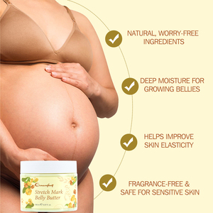 Neue Stretch Mark Bauch butter creme Shea butter Vitamin <span class=keywords><strong>E</strong></span> Kokosöl Feuchtigkeit Verbessern Sie die Haute lastizität Produkt für Dehnung streifen - Product Image 3