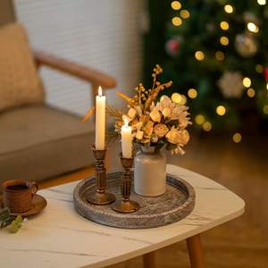 Bandeja decorativa <span class=keywords><strong>de</strong></span> <span class=keywords><strong>madera</strong></span>, portavelas, bandeja redonda <span class=keywords><strong>de</strong></span> <span class=keywords><strong>madera</strong></span>, pieza central <span class=keywords><strong>de</strong></span> mesa, decoración del hogar, bandeja pequeña, decoración <span class=keywords><strong>de</strong></span> mesa <span class=keywords><strong>de</strong></span> centro - Product Image 6