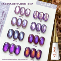 Vernis à ongles en gel UV XEIJAYI, fournitures pour ongles, peinture pour ongles, 8 couleurs violettes, usage en salon, norme européenne, sans TPO ni HEMA, OEM ODM, vente en gros