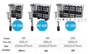 AC110V 220V ถังตู้ปลาขนาดเล็ก3นิ้วตัวกรองตู้ปลาแบบแขวนภายนอกตัวกรองไฟฟ้าที่กรองแบบปั๊มอากาศสำหรับตู้ปลาน้ำตกภายนอก - Product Image 4