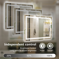 Espejo de Baño Rectangular sin Marco con Iluminación LED, Estilo Moderno, Estándar ETL, Personalizado para Hotel, Interruptor de Pared, Antivaho, IP44