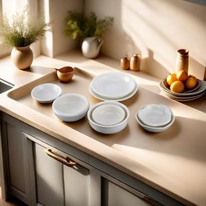 Juego de Platos Pequeños de Cerámica Blanca para el Hogar, Cocina, Hotel, para Servir Condimentos, Forma Irregular, Color Sólido 12582 - Product Image 2