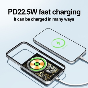 แบตเตอรี่สำรองแบบพกพา OEM/ODM M-Queen PD Mini Magnetic Transparent Powerbank ความจุ 5000 มิลลิแอมป์ ชาร์จเร็ว ไร้สาย แบบแม่เหล็ก - Product Image 3